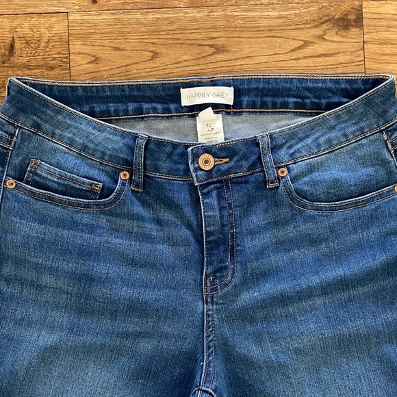 Versatile Happily Grey Flare Dark Wash Blue Jeans - Picture 7 of 13